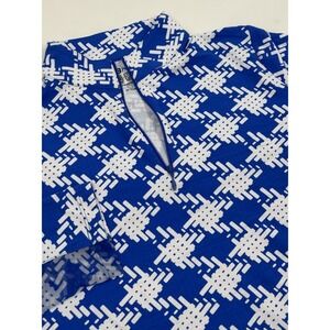 IBKUL Women's‎ L Nylon Mesh Blue Long Sleeve Golf Pullover